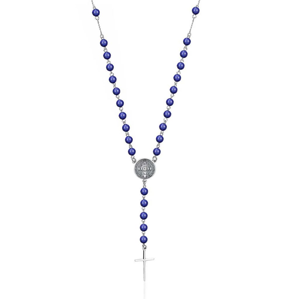 Terço Lápis Lazuli São Bento