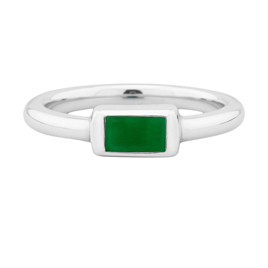 Anel Pedra Jade Fio Redondo Anel Pedra Jade Fio Redondo