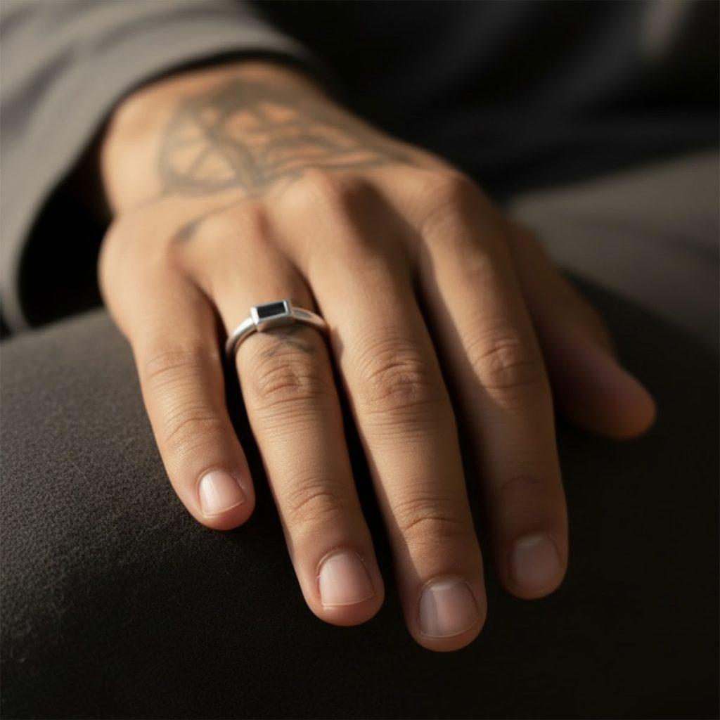 Anel Pedra Ônix fio redondo Anel Pedra Ônix fio redondo