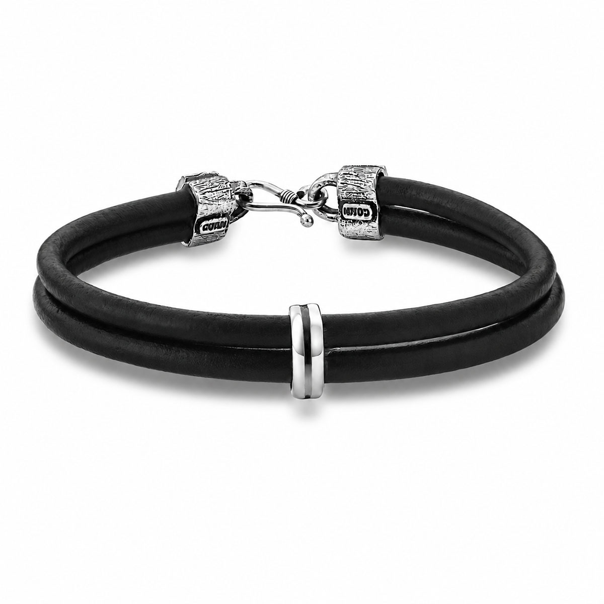 Pulseira Couro Duplo Peça Friso