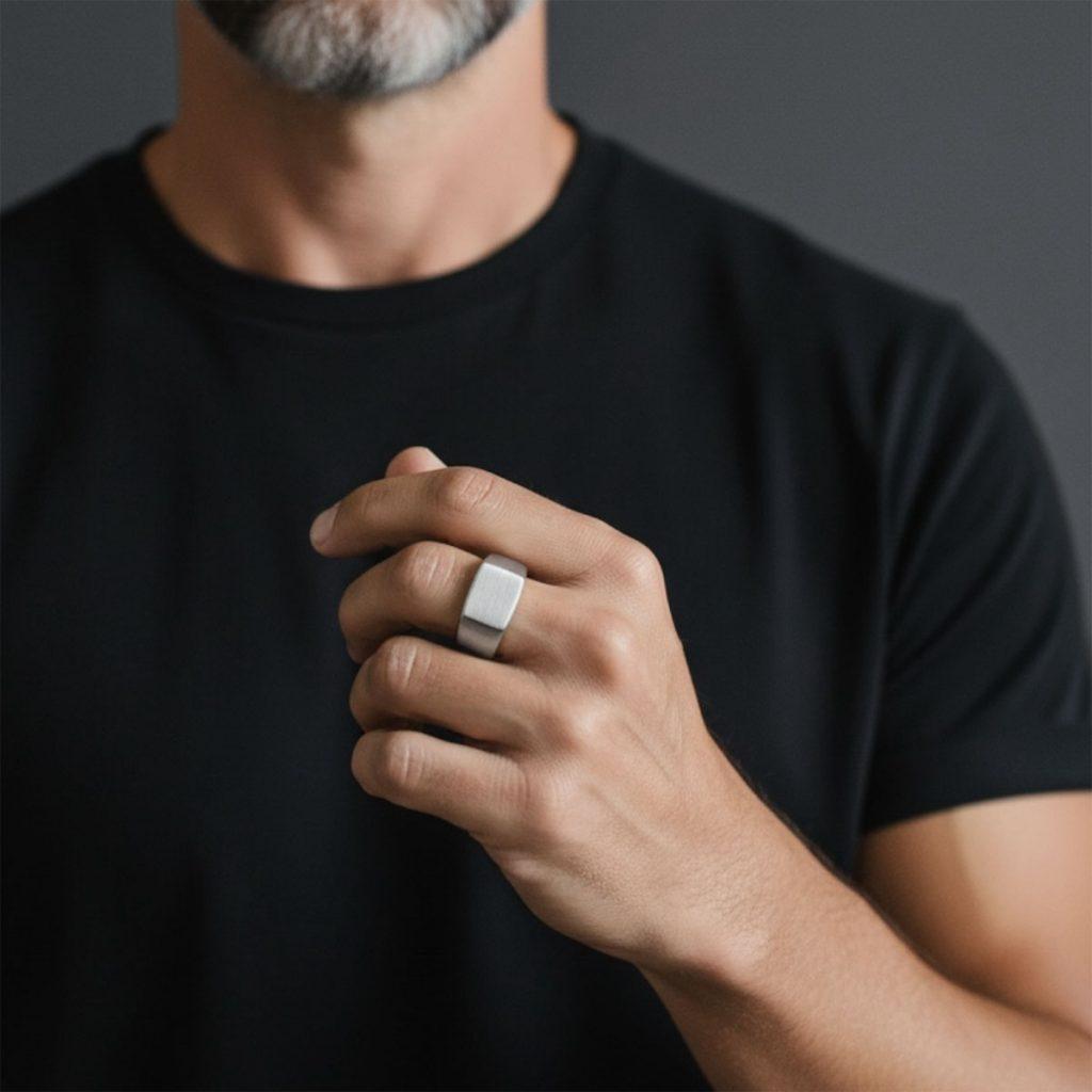 Anel Retangular Liso