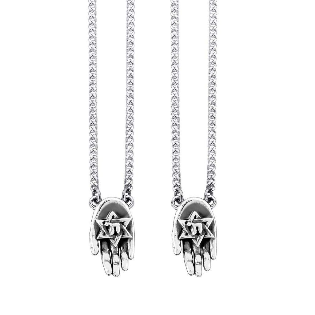 Escapulário Mão Hamsa e Estrela de Davi