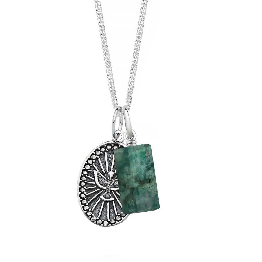 Colar Divino Oval Esmeralda Bruta