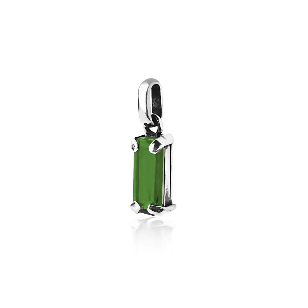 Colar Jade Retangular Corrente Grumet