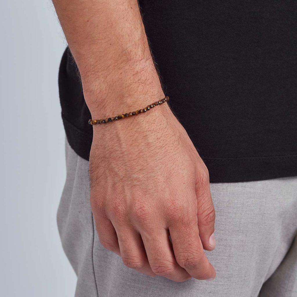 Pulseira Olho de Tigre Facetada