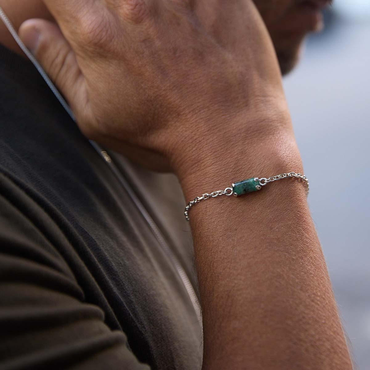 Pulseira Esmeralda Retangular