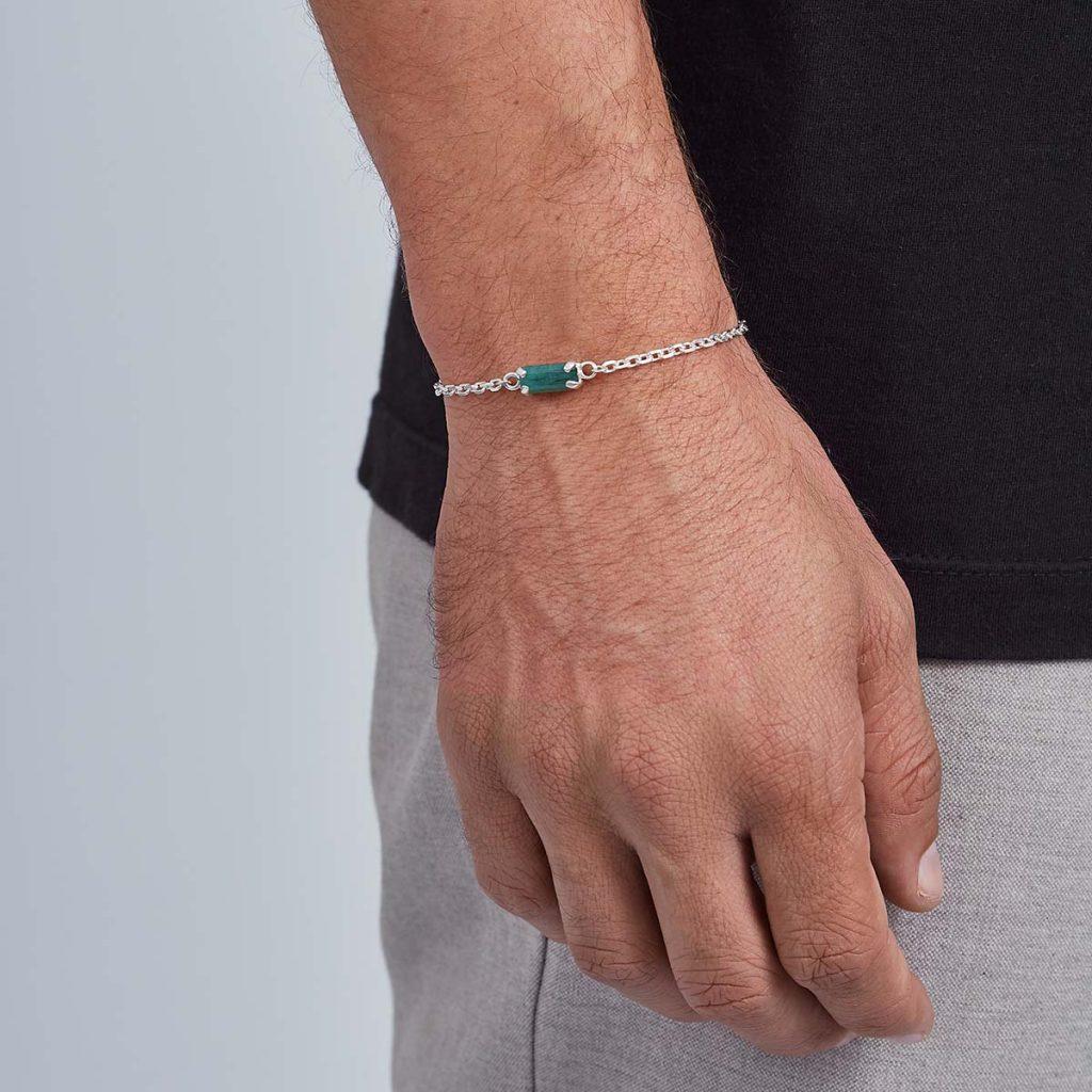 Pulseira Esmeralda Retangular
