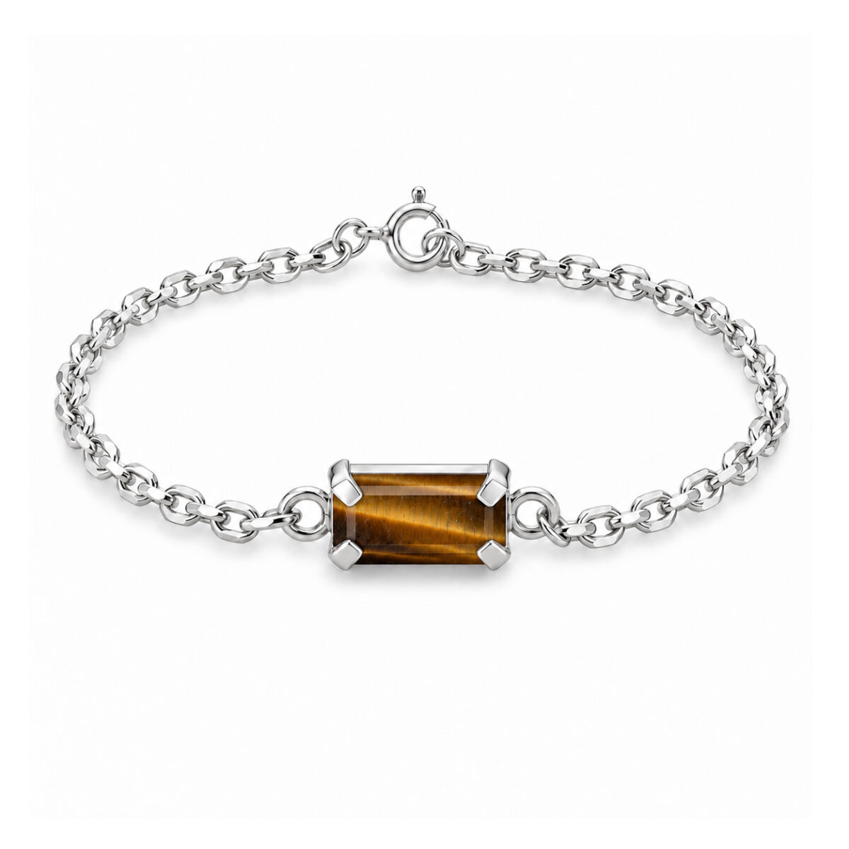 Pulseira Olho de Tigre Retangular