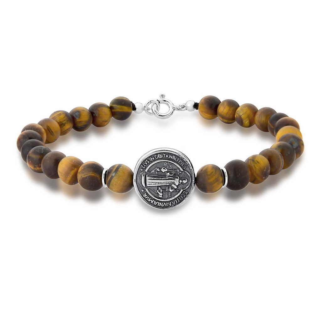 Pulseira São Bento Olho de Tigre Fosco