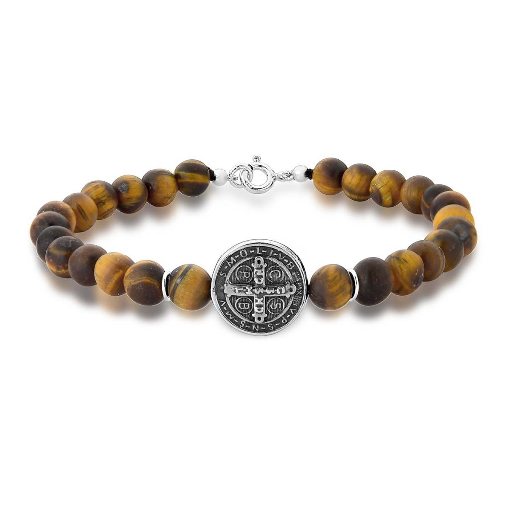 Pulseira São Bento Olho de Tigre Fosco