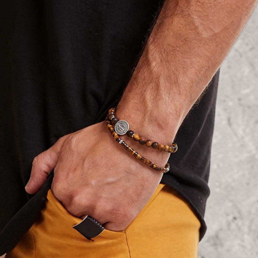 Pulseira São Bento Olho de Tigre Fosco