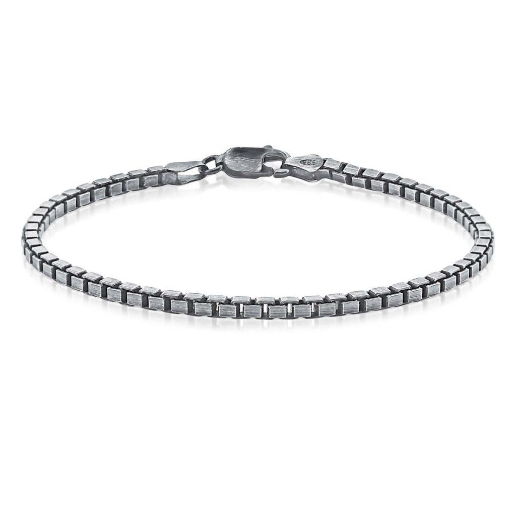 Pulseira Quadrada Fina Oxidada