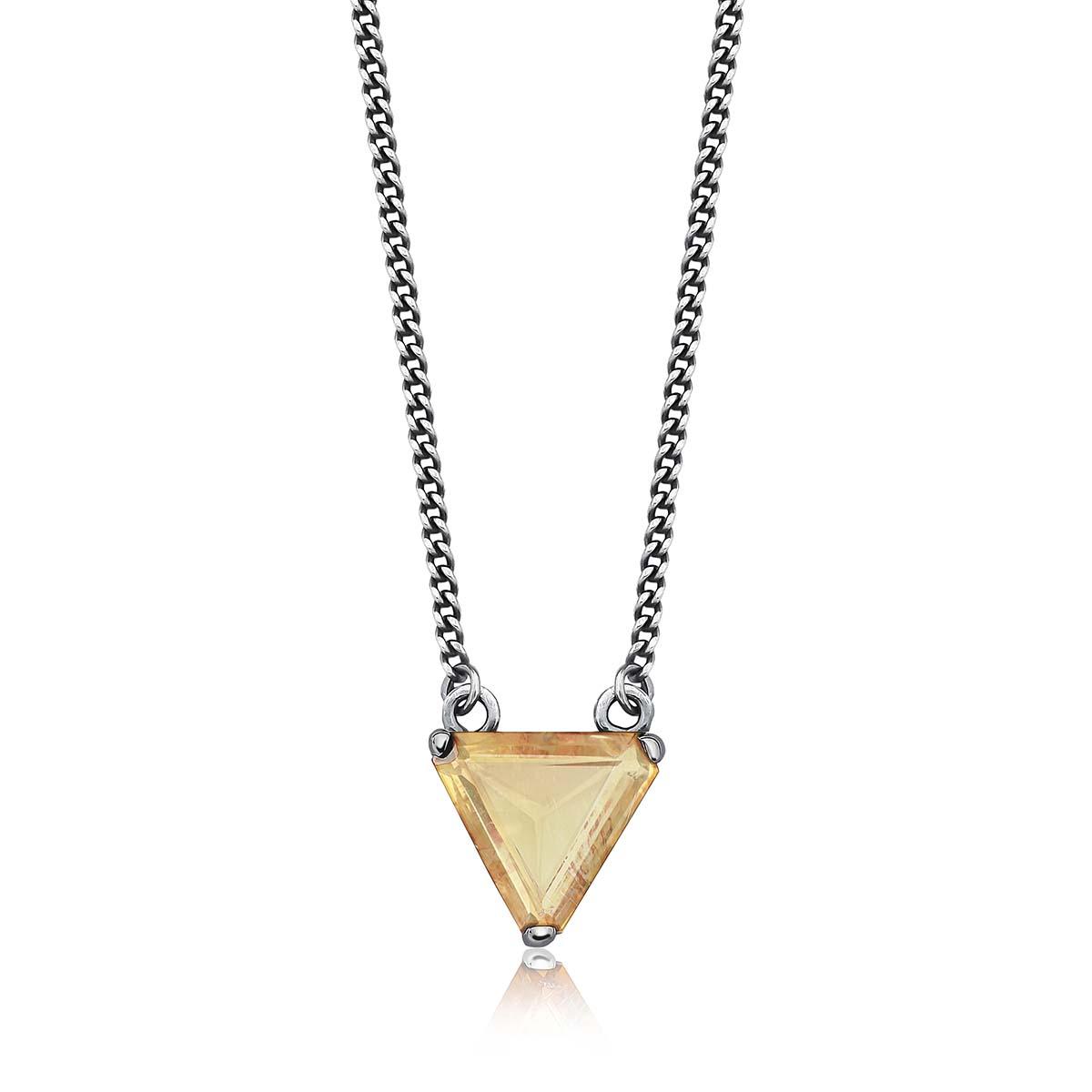 Colar Triângulo Citrino Oxidado