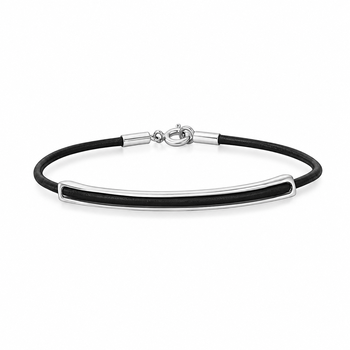 Pulseira Couro Tubo Quadrado Fino Pulseira Couro Tubo Quadrado Fino
