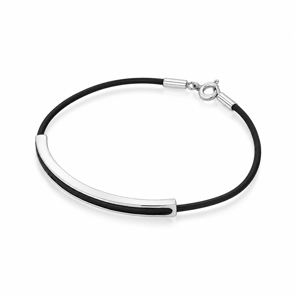 Pulseira Couro Tubo Quadrado Fino Pulseira Couro Tubo Quadrado Fino