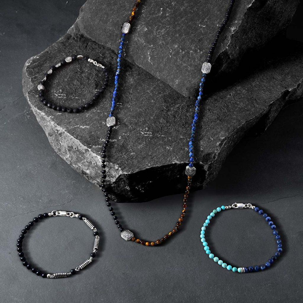 Colar Pedras Naturais e Prata Masculino