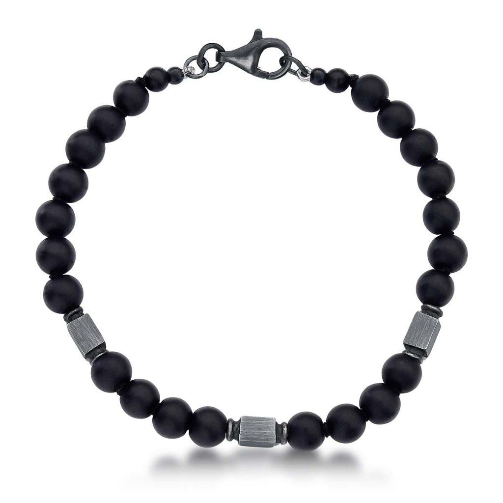 Pulseira Ágata Negra Fosca Tubos