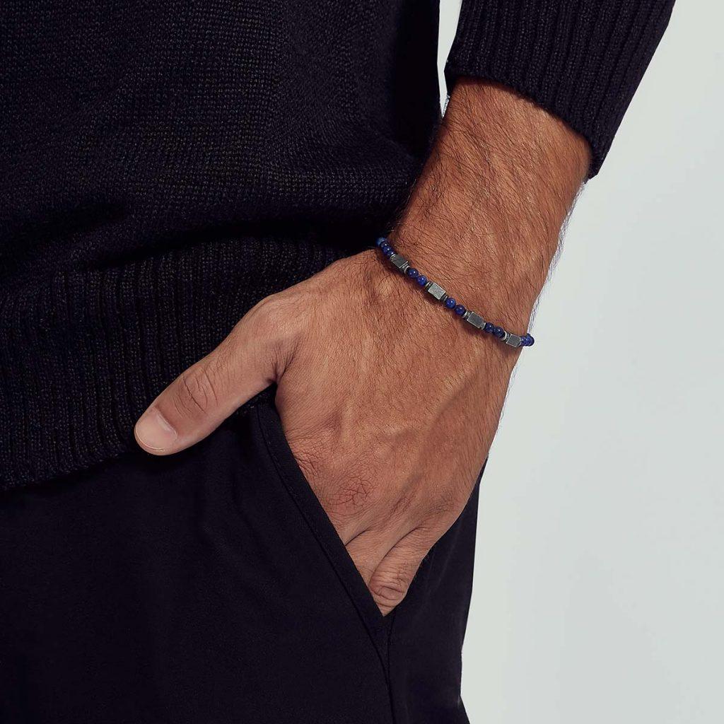 Pulseira Lápis Lazuli Tubos