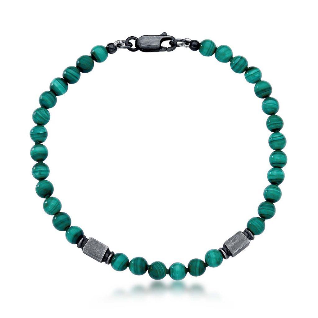 Pulseira Malaquita Tubos