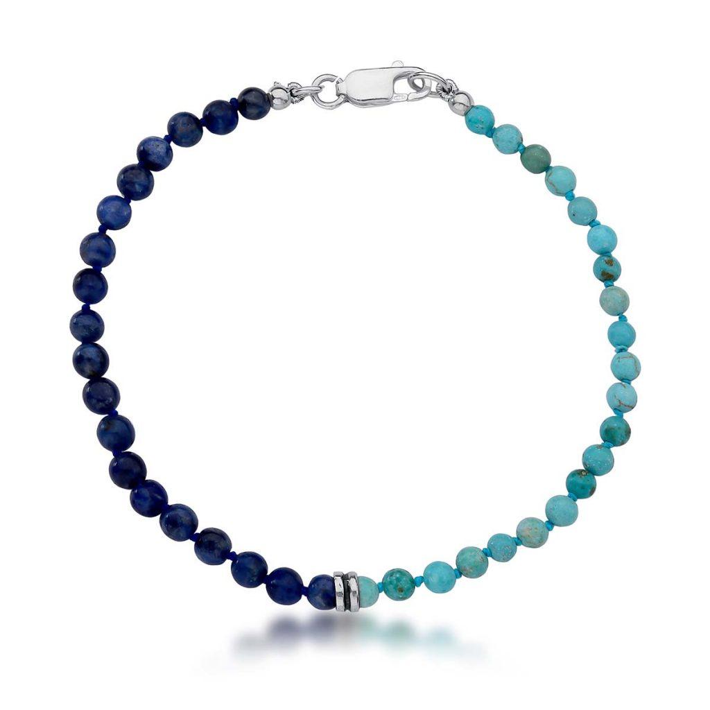 Pulseira Meio Turquesa e Meio Lápis Lazuli