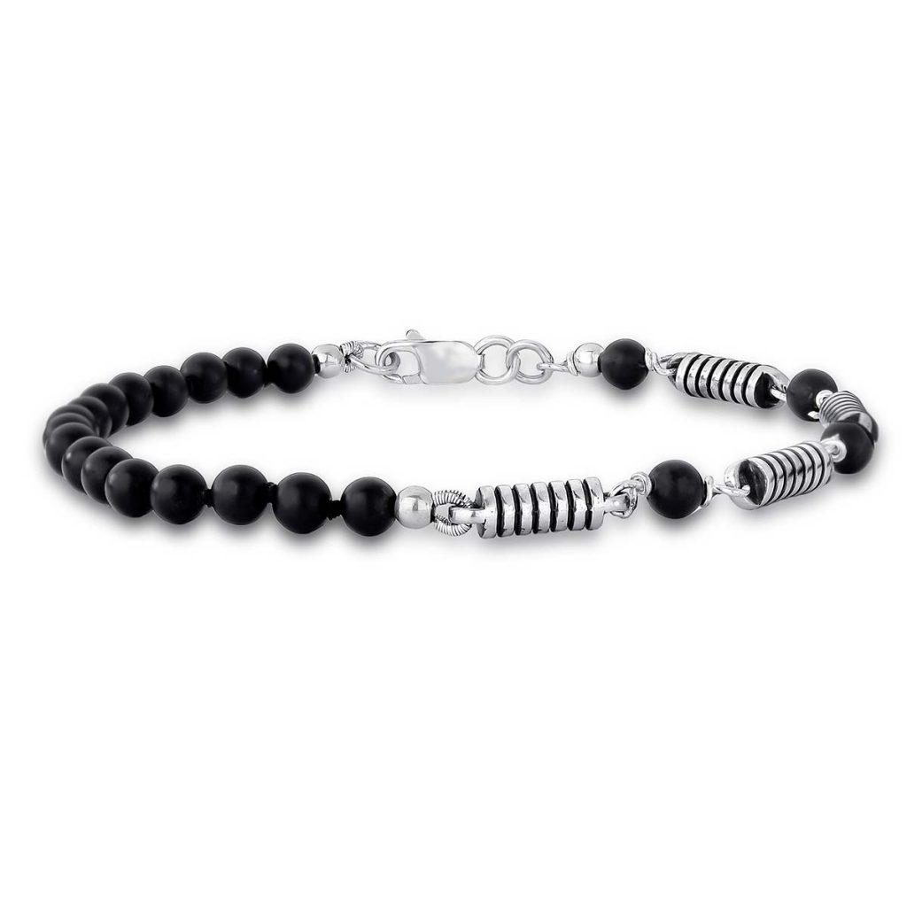 Pulseira Meio Elos Meio Ágata Negra
