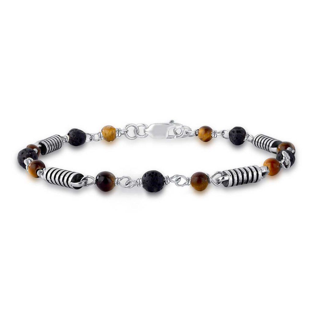 Pulseira Elos Lava e Olho de Tigre