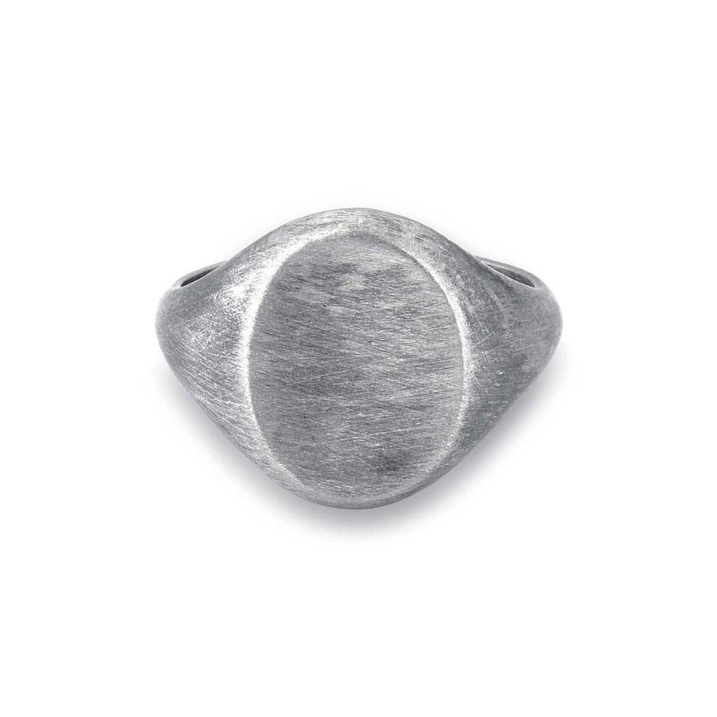 Anel de Sinete Oval Oxidado
