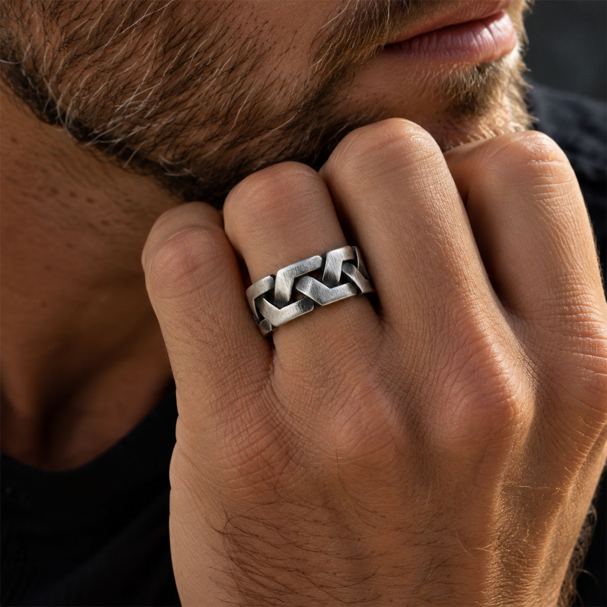 Anel Trança Quadrado Anel Trança Quadrado