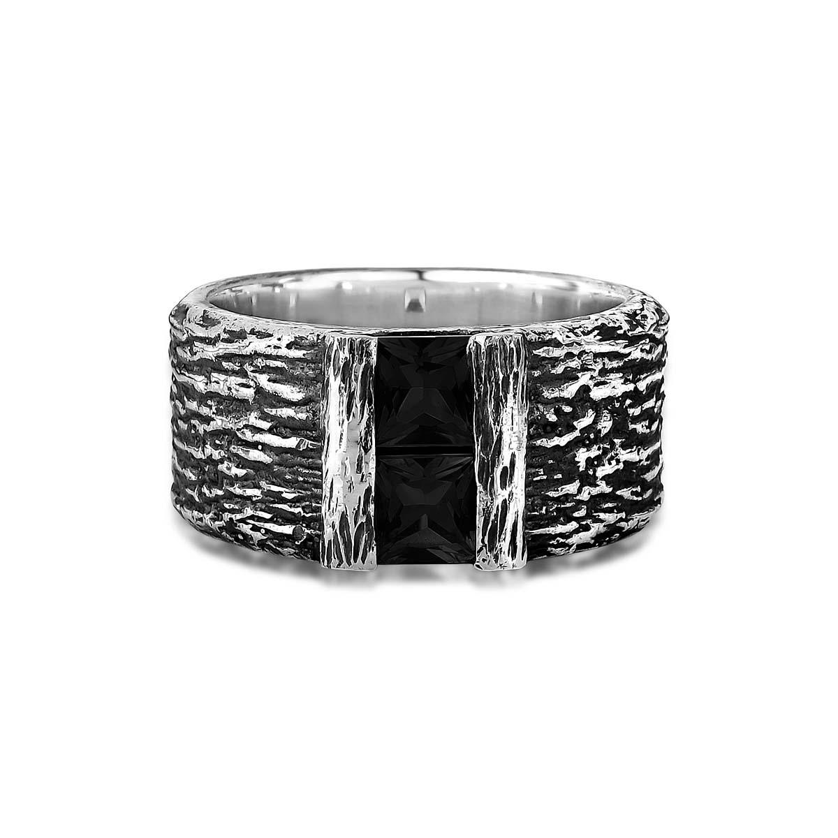 Anel Rústico Pedras Ônix