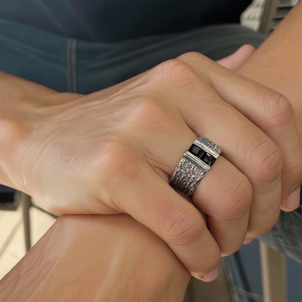 Anel Rústico Pedras Ônix Anel Rústico Pedras Ônix