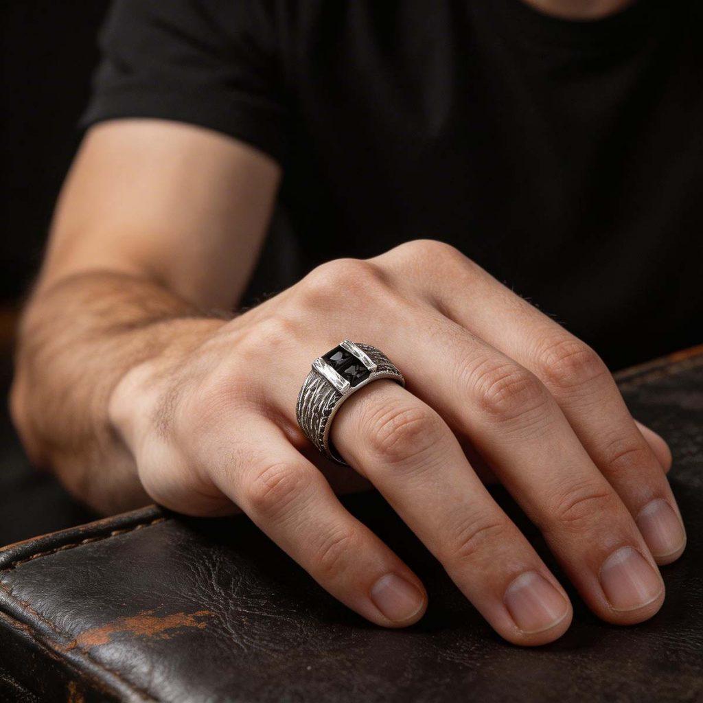 Anel Rústico Pedras Ônix Anel Rústico Pedras Ônix