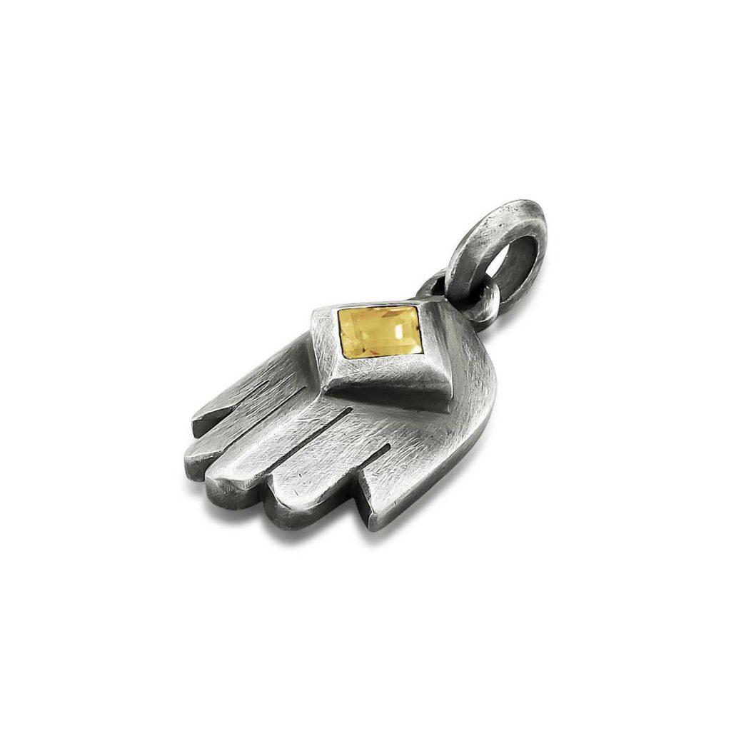 Pingente Citrino Mão Hamsá