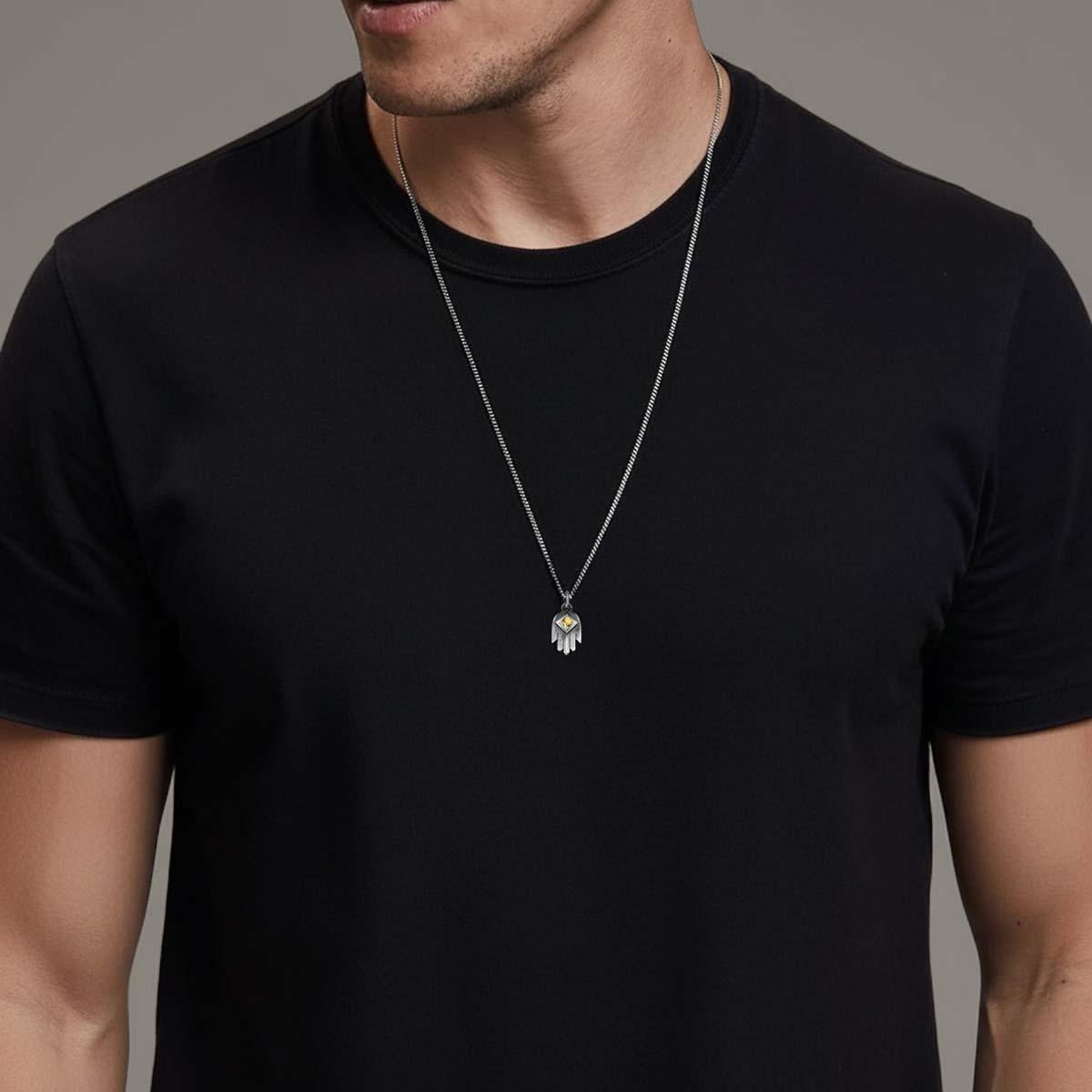 Pingente Citrino Mão Hamsá