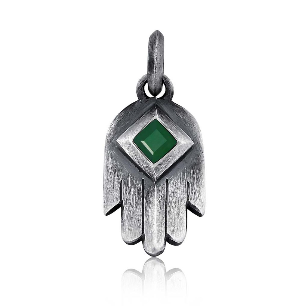 Pingente Mão Hamsá Esmeralda Pingente Mão Hamsá Esmeralda