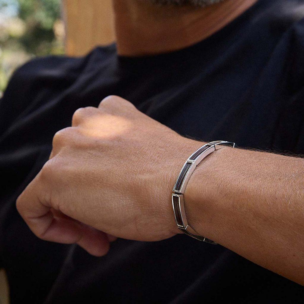 Pulseira Couro Marrom Duplo Caixa Polido Pulseira Couro Marrom Duplo Caixa Polido