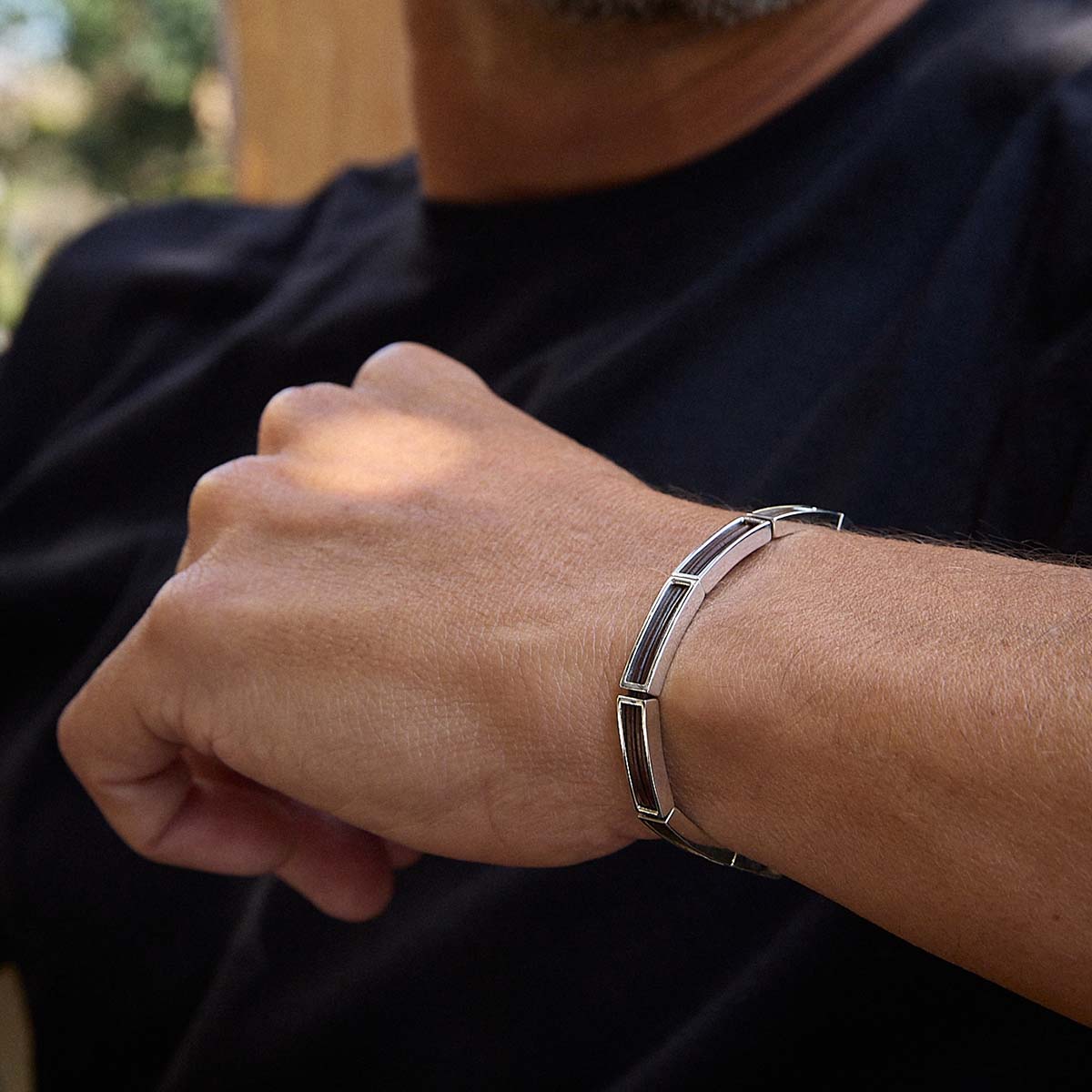 Pulseira Couro Marrom Duplo Caixa Polido