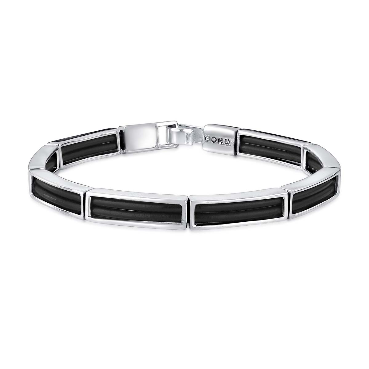 Pulseira Couro Duplo Caixa Polido