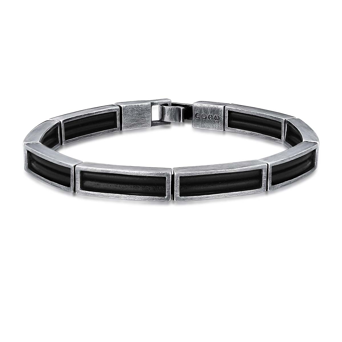 Pulseira Couro Duplo Caixa Oxidado