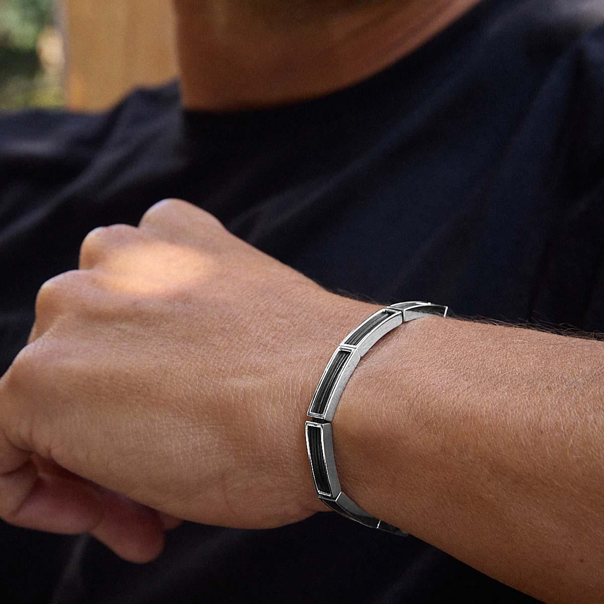 Pulseira Couro Duplo Caixa Polido