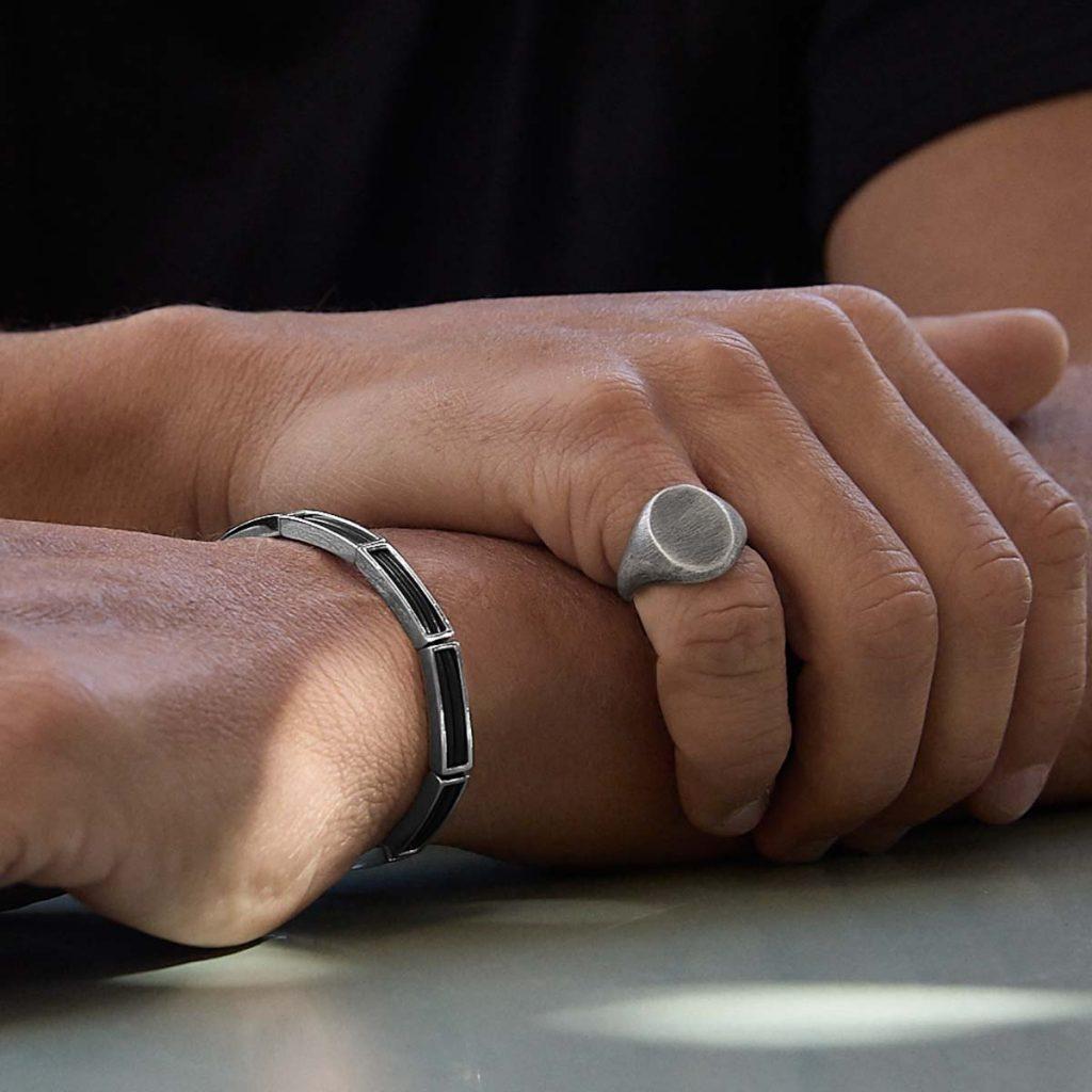 Pulseira Couro Duplo Caixa Oxidado