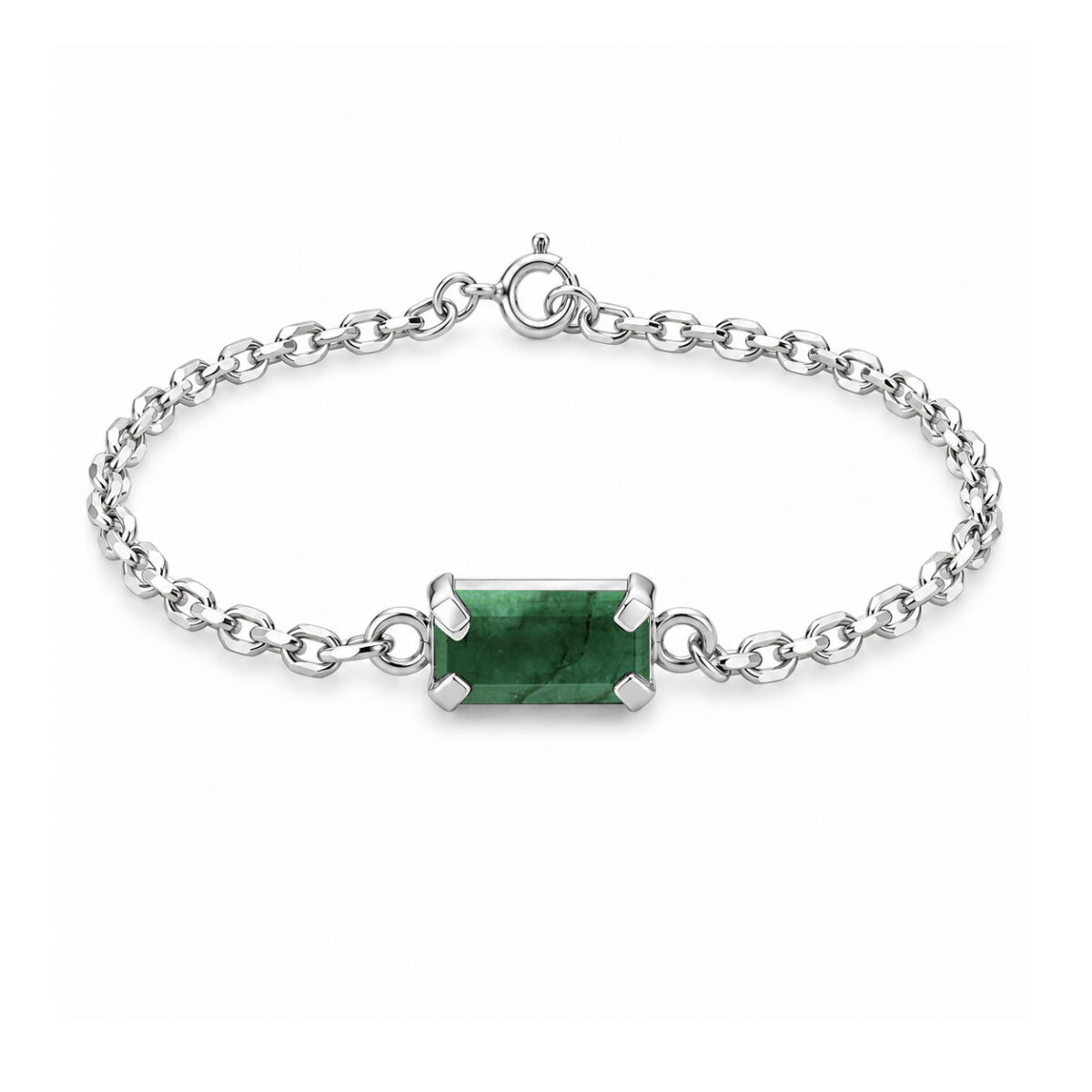 Pulseira Esmeralda Retangular