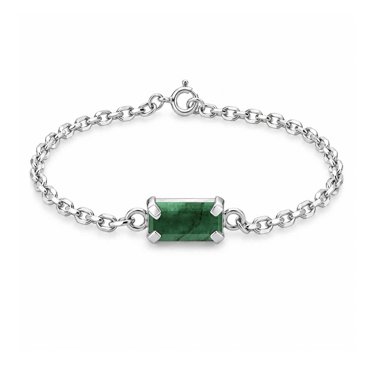 Pulseira Esmeralda Retangular
