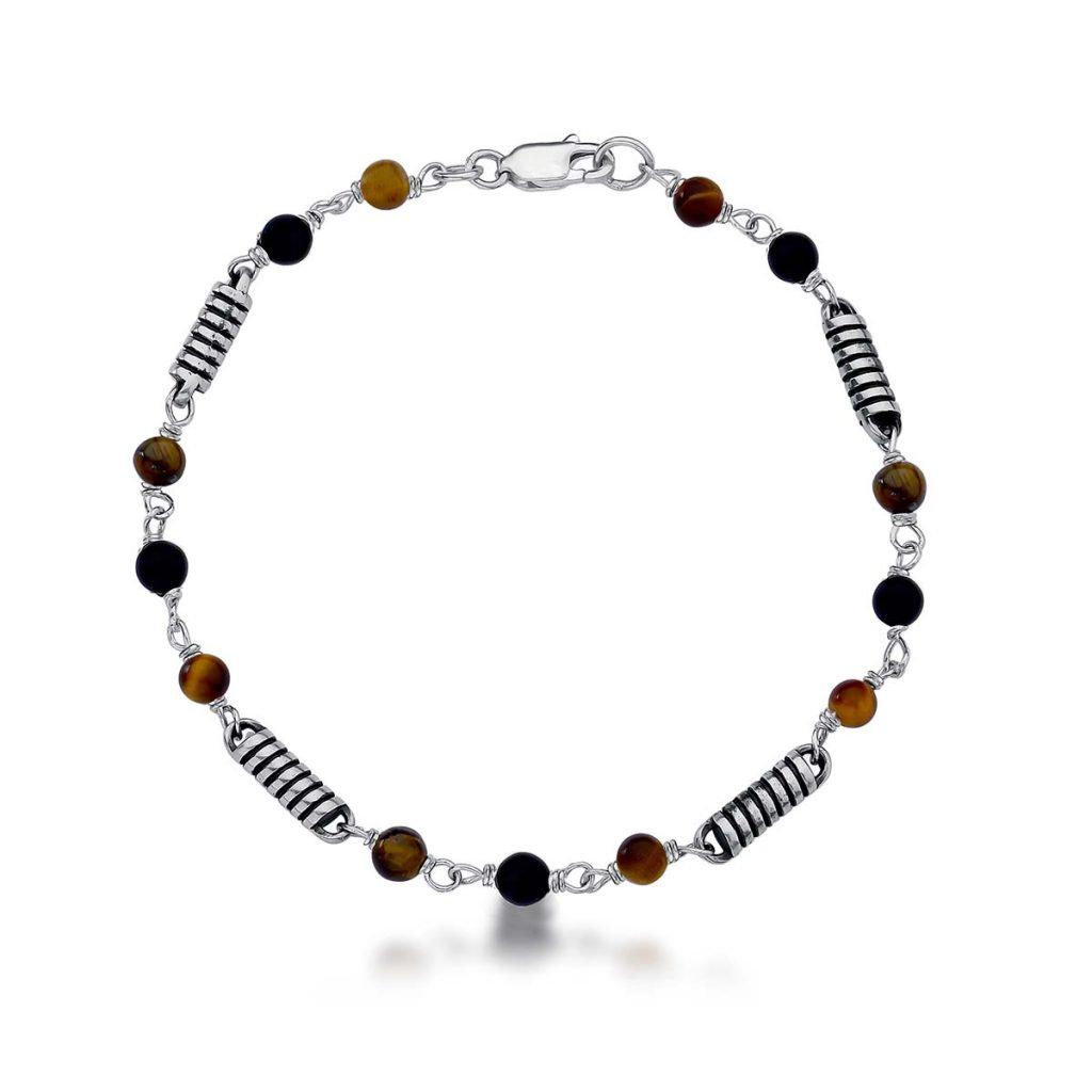 Pulseira Elos Olho de Tigre e Ágata