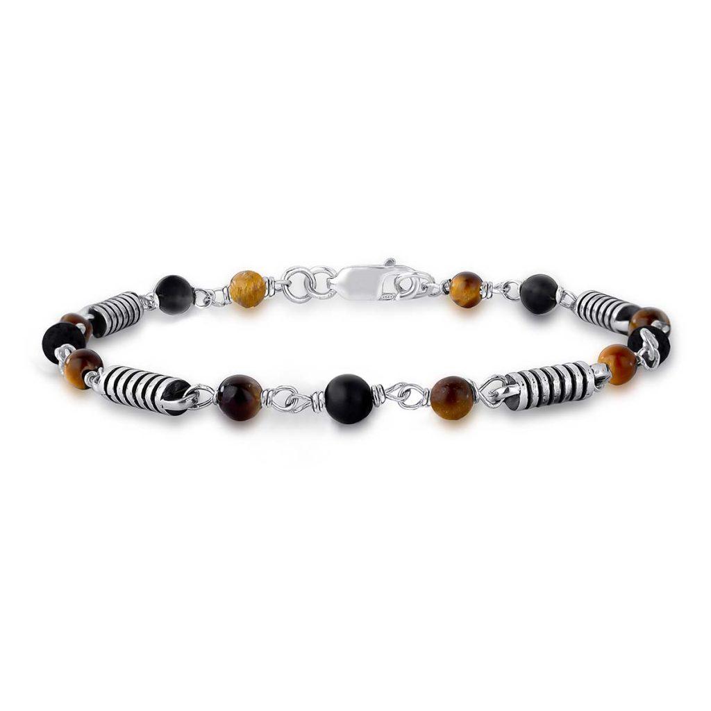Pulseira Elos Olho de Tigre e Ágata