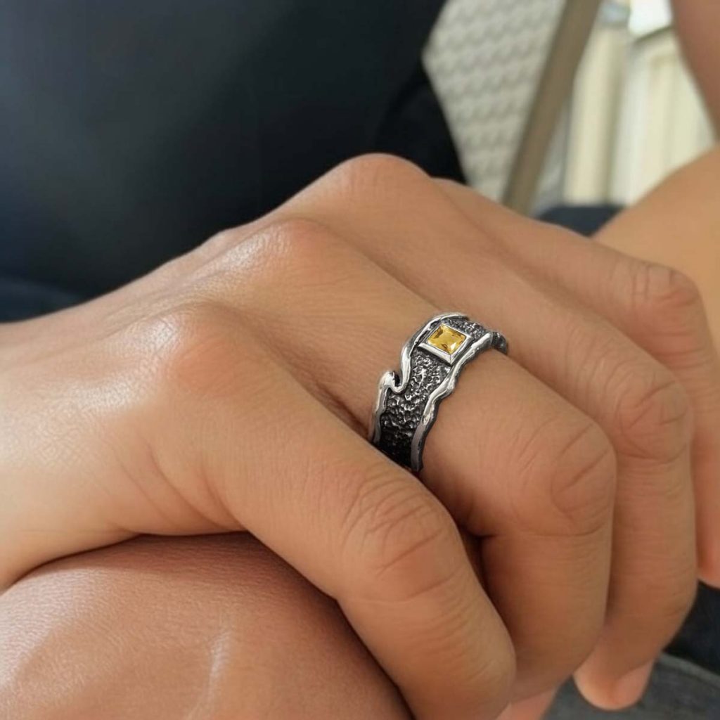 Anel Ondas Citrino Anel Ondas Citrino