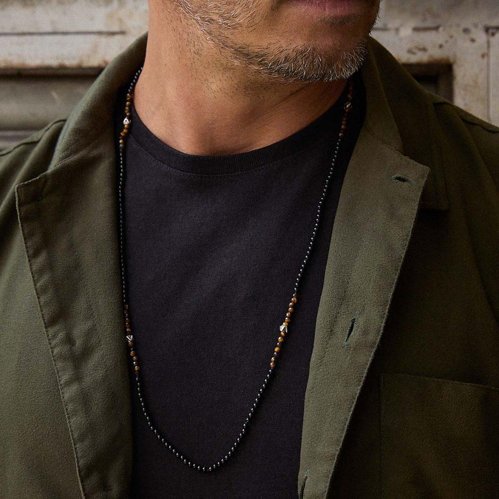 Colar Ágata e Olho de Tigre Facetado Colar Ágata e Olho de Tigre Facetado