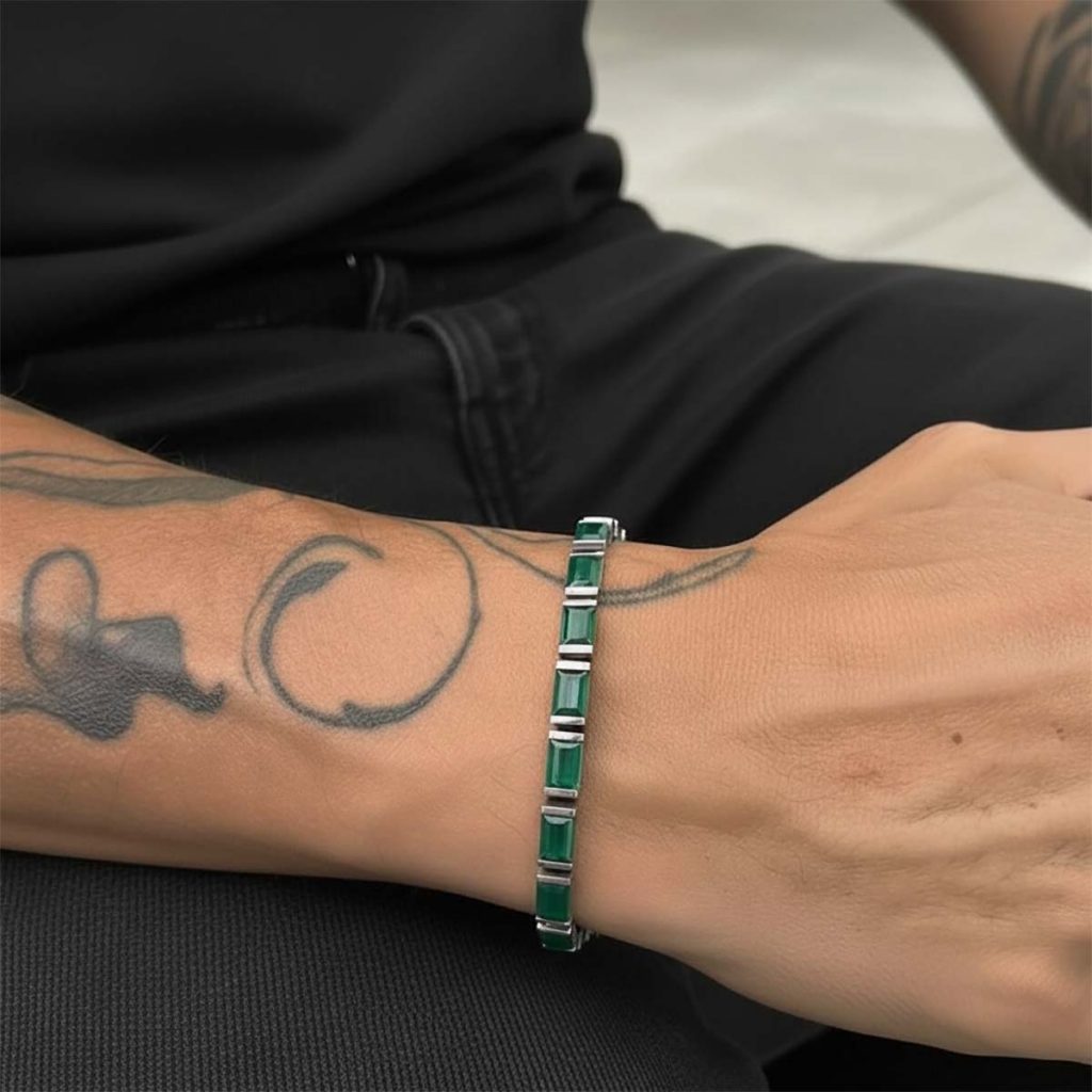 Pulseira Riviera Retangular Crisoprásio