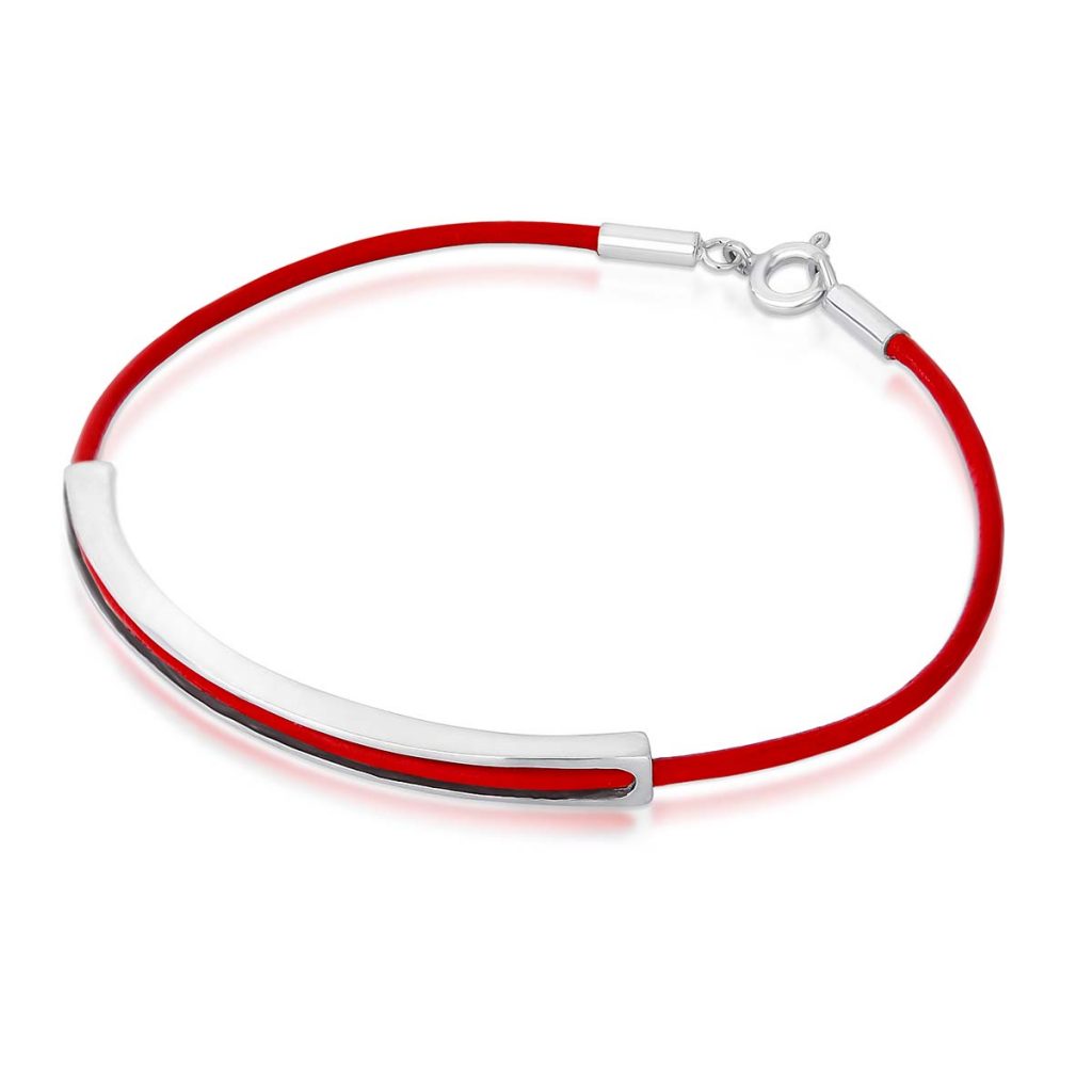 Pulseira Couro Tubo Vermelho Pulseira Couro Tubo Vermelho